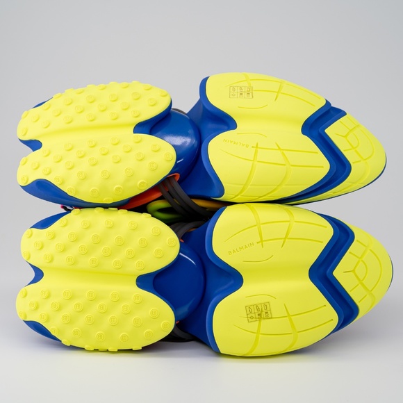 size 43/ US 10 - Balmain Unicorn Black Multicolor Yellow Blue Sneakers Neoprene - Picture 4 of 13